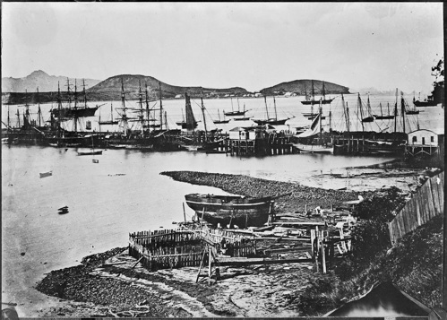 01 Queen Street Wharf And The Waitemata Harbour 1864 Photographs Kura